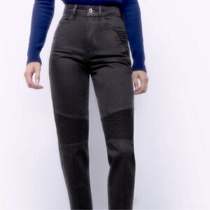 ZARA MOM FIT BIKER JEANS